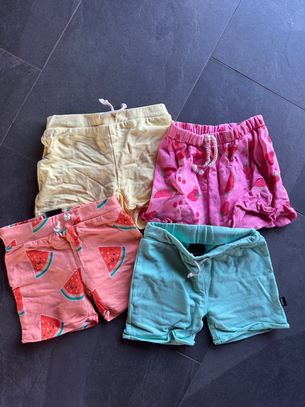 Kids Cotton Drawstring Shorts - Pink, Yellow, Coral, Teal